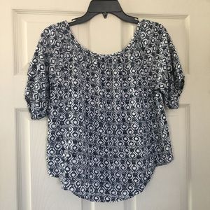 Navy Abercrombie & Fitch Eyelet Blouse - S main image 1
